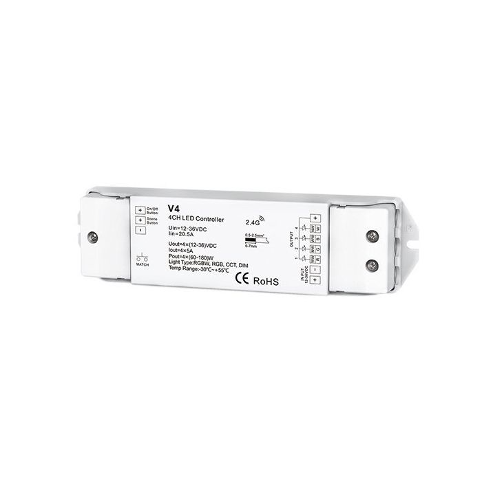 LED Single Colour/RGB/RGBW 4 Channel controller