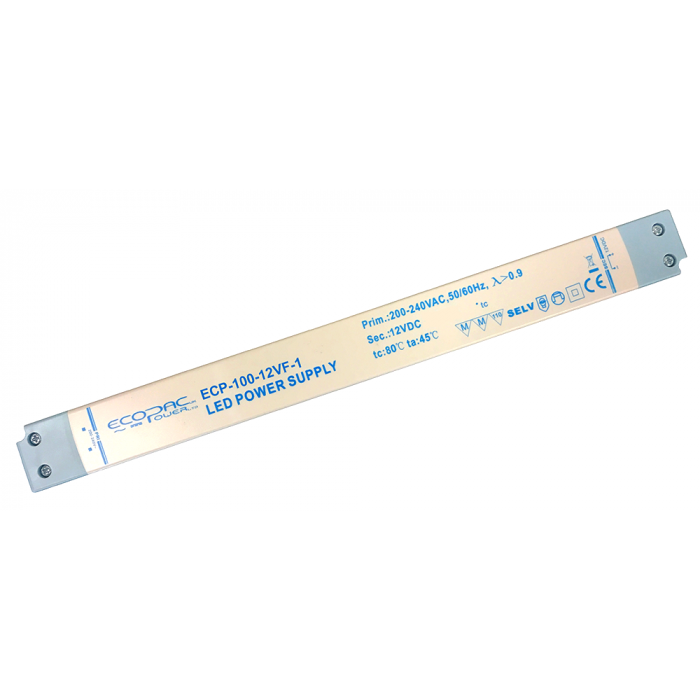 Ecopac ECP100-12VF-1 Slimline Constant Voltage LED Driver 100W 12V