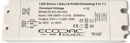 Ecopac ELED-25-D Series Dali Dimmable Constant Voltage LED Drivers 25W 12V-24V