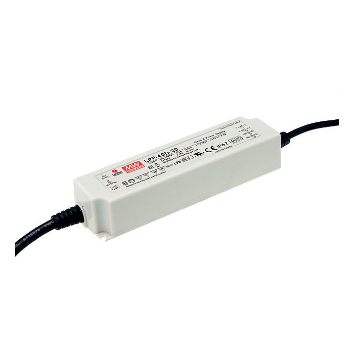 Mean Well LPF-40D Series Dimmable LED Driver 40W 12V – 54V