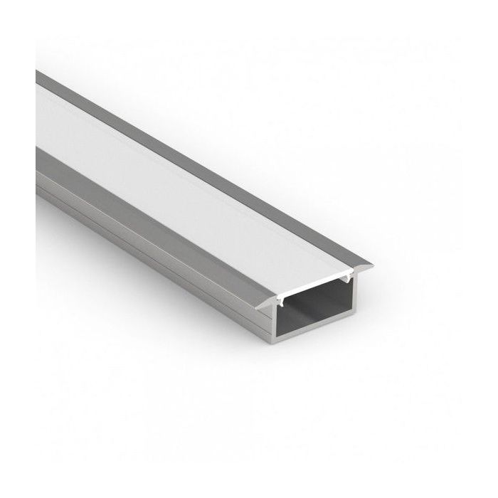 2M Recessed Flanged 17 x 8mm Profile, Diffuse Cover & Fixing Kit