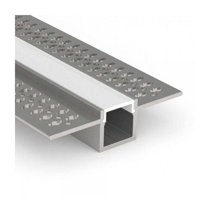 LED Profile 2M Plaster In Aluminium Extrusion & Diffuse Cover