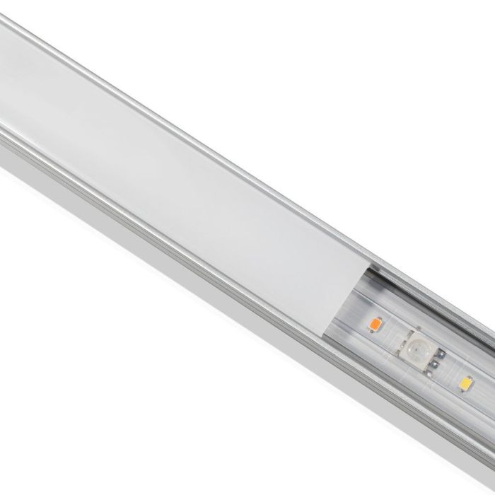 LED Profile 2M Aluminium Surface Mount Flat 17 x 8mm & Diffuse Cover