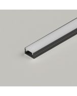 Black LED Profile 2M Aluminium Surface Mount Flat 14 x 7mm
