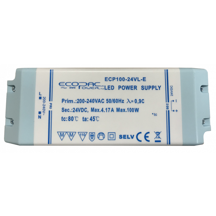 Ecopac ECP100E Series LED Driver 100W 12V – 24V