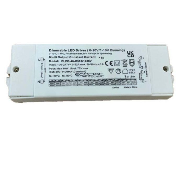 Ecopac ELED-40P-C300/1400V Selectable Current LED Driver