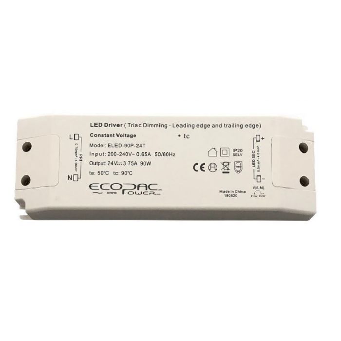 Ecopac Power ELED-90P-T Series Triac Dimmable LED Driver 90W 12-24V