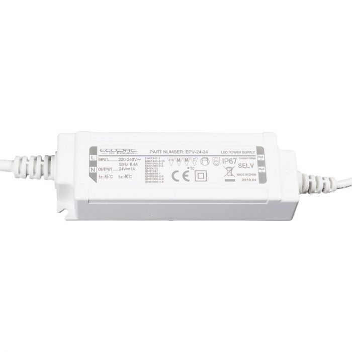 Ecopac IP67 LED Driver EPV-24-24 - 24V 24W