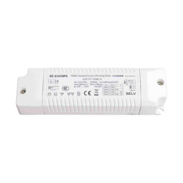 EUCHIPS Triac Dimmable Selectable Constant Current LED Driver 200mA-350mA 12W