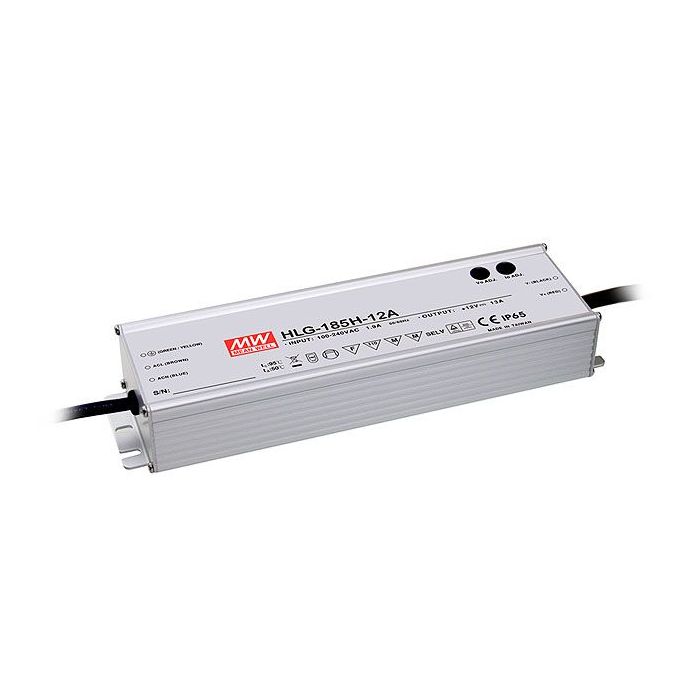 Mean Well HLG-185HB Series IP67 Rated LED Driver 156W – 186W 12V – 54V