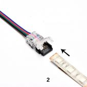 Hippo IP65 10mm RGB LED Strip to wire connector.